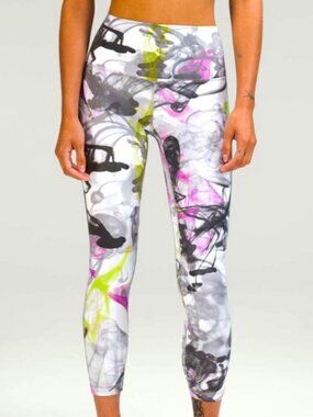 Lululemon Athletica Throwback Print Align High-Rise Leggings Women's Size 6